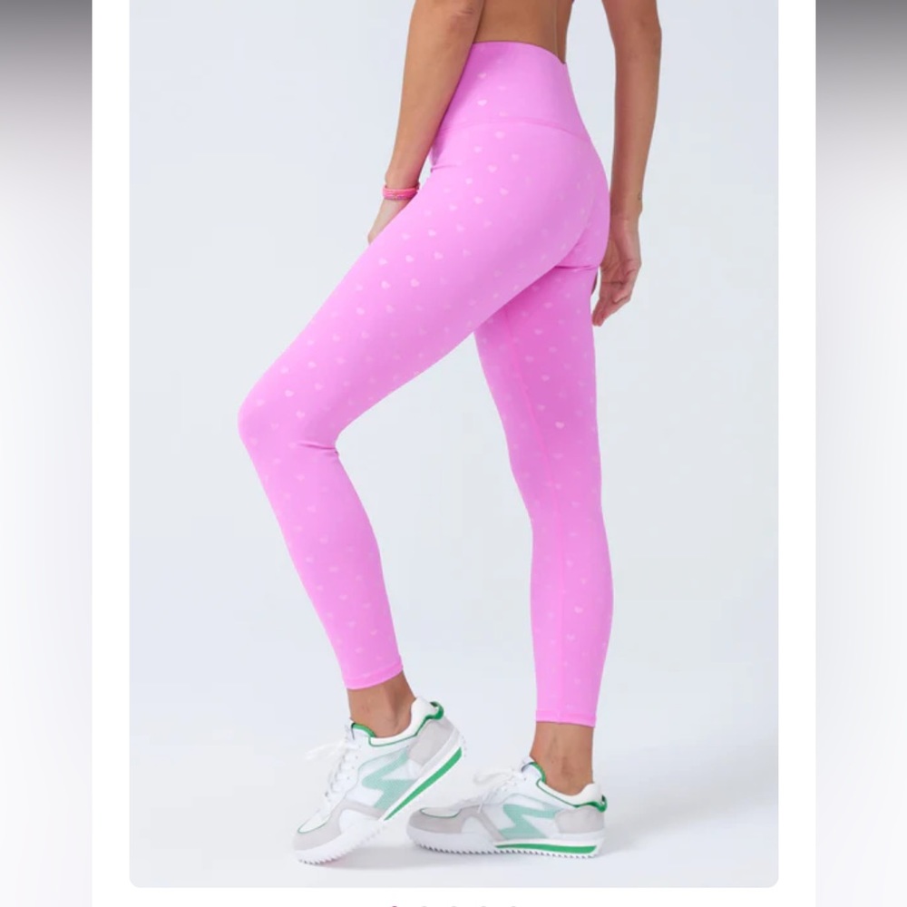 Terez Bubblegum Pink Uplift Heart Foil Leggings